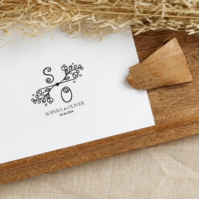 Moderne Hochzeitmonogramm Gummistempel (Von Creator hochgeladen)