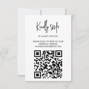 Moderne Hochzeits-Antwortkarte mit QR-Code RSVP Karte