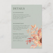Moderne Hochzeits-Details-Karte im Sonnenblumen-Ga
