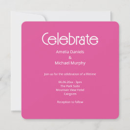 Moderne Hochzeits-Einladung in Himbeerrosa und Wei Save The Date