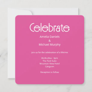 Moderne Hochzeits-Einladung in Himbeerrosa und Wei Save The Date