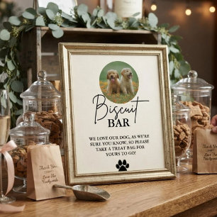 Moderne Hochzeits-Hunde-Leckerei-Schild-Biscuit-Ba Poster