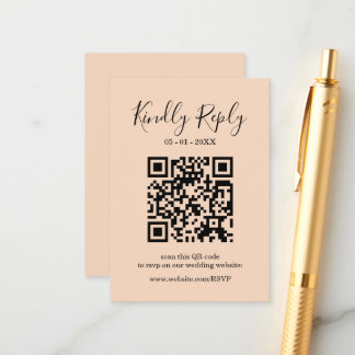 Moderne Hochzeits-Kalligrafie editierbarer QR-Code Begleitkarte