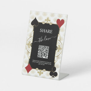 Moderne Hochzeits-Liebe-teilen-Foto-QR-Code-Schild Sockelschild
