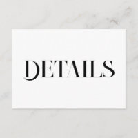 Moderne Hochzeitsdetails | Minimalistisches Schwar