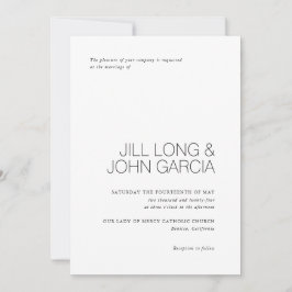 Moderne Hochzeitseinladung mit minimalem Design Einladung