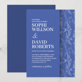 Moderne Hochzeitseinladung mit schwalbenem Muster Einladung