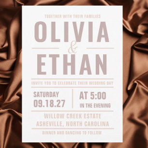 Moderne Hochzeitseinladung mit Typografie Karte