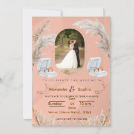 Moderne Hochzeitseinladung | Vollständig anpassbar Einladung