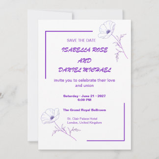 Moderne Hochzeitseinladungskarte 'Save the Date' m Save The Date