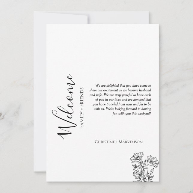 Moderne Hochzeitsempfang & Reiseroute Wochenende Einladung (Vorderseite)