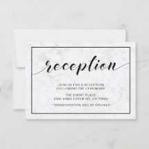 Moderne Hochzeitsempfehlung aus Marmor und Schwarz
