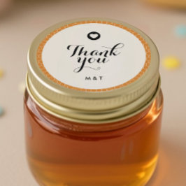 Moderne Hochzeitsempfehlung favorisiert Mini Honey Runder Aufkleber