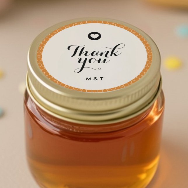 Moderne Hochzeitsempfehlung favorisiert Mini Honey Runder Aufkleber (Von Creator hochgeladen)