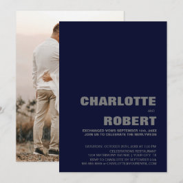Moderne Hochzeitsempfehlung für Navy Einladung