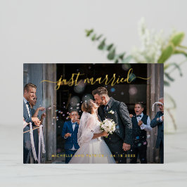 Moderne Hochzeitsempfehlung im eleganten Foto Folieneinladung
