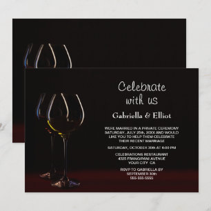 Moderne Hochzeitsempfehlung Schwarzer Wein Party Einladung
