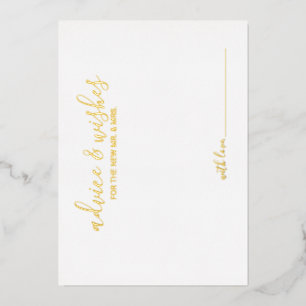 Moderne Hochzeitsempfehlungen und -wünsche in Gold Folieneinladung
