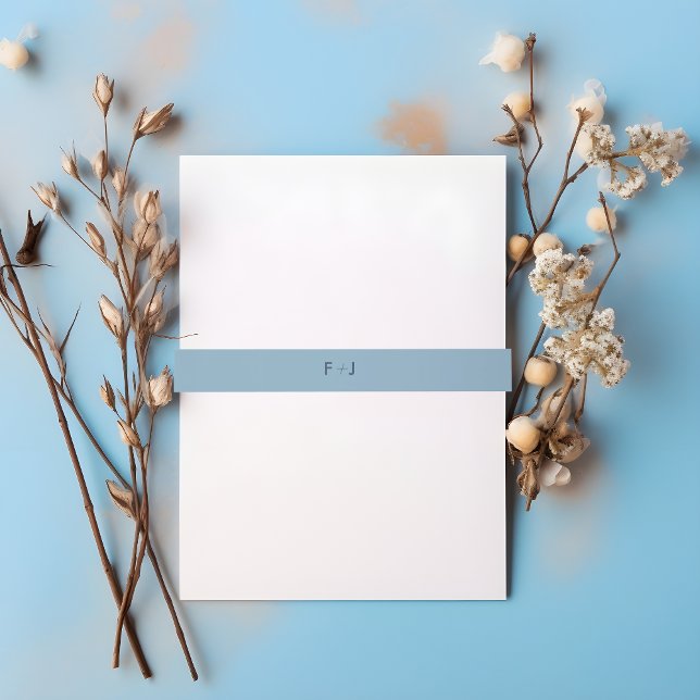 Moderne Hochzeitseröffnungsband | Babyblau Einladungsbanderole (Von Creator hochgeladen)