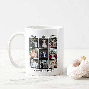 Moderne Hochzeitsfeier 9 FotoCollage Kaffeetasse