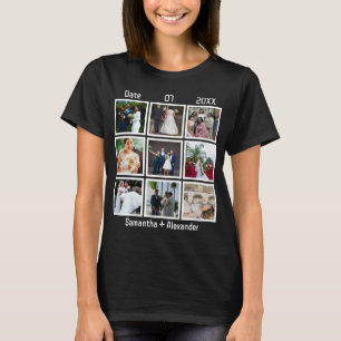 Moderne Hochzeitsfeier 9 FotoCollage T-Shirt
