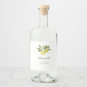 Moderne Hochzeitsfeier Gefallen Limoncello Lemon Alkoholflaschenetikett
