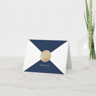 Moderne Hochzeitsfeier in Marineblau Vielen Dank Dankeskarte