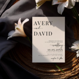 Moderne Hochzeitsfeier Minimalistisches Foto Einla Einladung