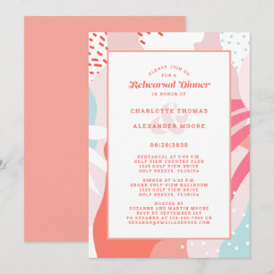 Moderne Hochzeitsfeier Probe Abendessen Künstleris Einladung