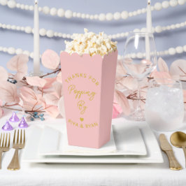 Moderne Hochzeitsfeier Rosa und Gold Popcorn Geschenkschachtel