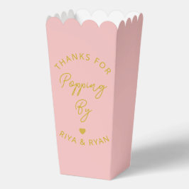 Moderne Hochzeitsfeier Rosa und Gold Popcorn Geschenkschachtel
