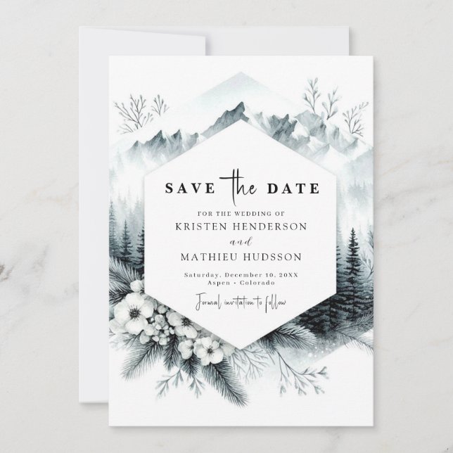 Moderne Hochzeitsfeier Save The Date (Vorderseite)