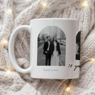 Moderne Hochzeitsfotos vom 10-jährigen Jubiläum Kaffeetasse