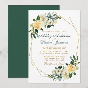 Moderne Hochzeitsheim Gelb Gelb Gelb Gelb Geometri Einladung