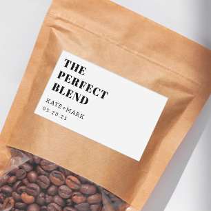 Moderne Hochzeitskaffee-Favor 'The Perfect Blend' Rechteckiger Aufkleber