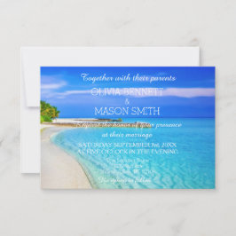 Moderne Hochzeitskarte für das tropische Ziel am M Einladung