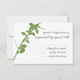 Moderne Hochzeitskarte für Grüne Zweigniederlassun RSVP Karte