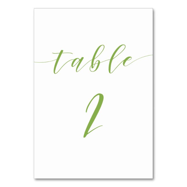 Moderne Hochzeitskarte für Hochzeiten in Skripten  Tischnummer (Vorderseite)