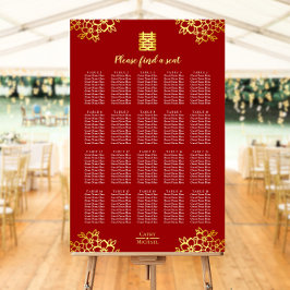 Moderne Hochzeitskarte mit roter Blüte Poster