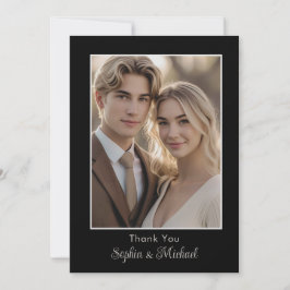 Moderne Hochzeitskarte Vielen Dank Card Foto Black Dankeskarte