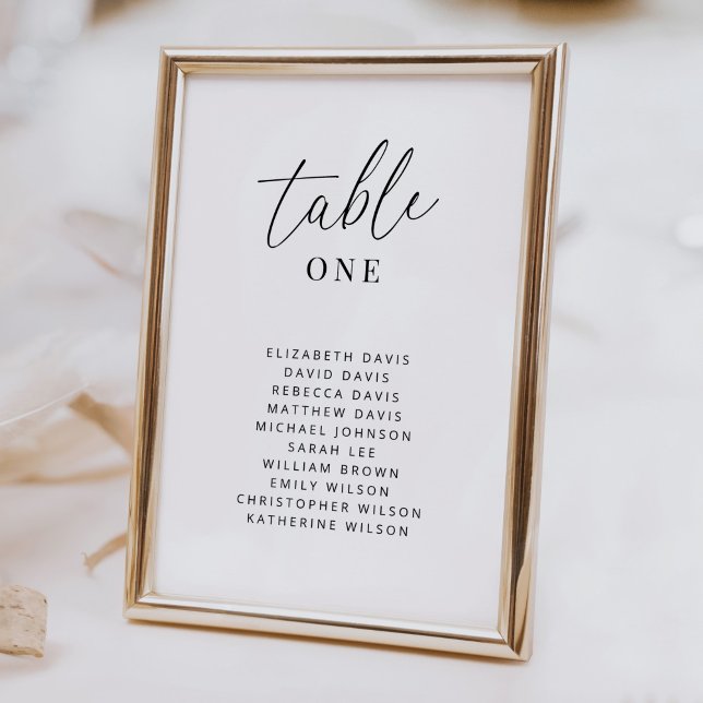 Moderne Hochzeitskarten mit Namen für die Tischnum Ankündigung (Von Creator hochgeladen)