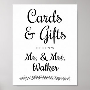 Moderne Hochzeitskarten und Geschenkkarten Poster