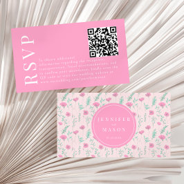 Moderne Hochzeitskartons mit rosa Blütenfarben RSV Begleitkarte