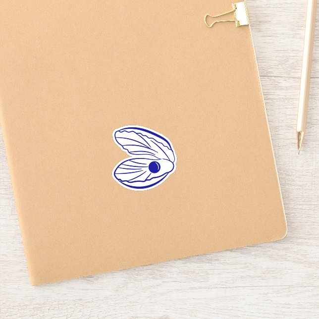 Moderne Hochzeitskleber der blauen Muschel Aufkleber (Notizbuch)