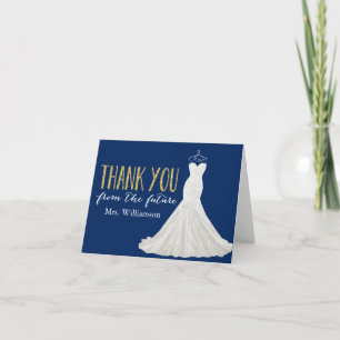 Moderne Hochzeitskleid Brautparty Dankeschön Dankeskarte