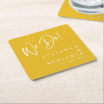 Moderne Hochzeitskunst nach Maß! Rechteckiger Pappuntersetzer<br><div class="desc">Moderne machen wir eleganten,  kundenspezifischen Safrangelben Hochzeitspapier Untersetzer</div>