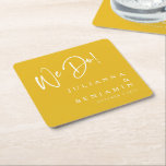 Moderne Hochzeitskunst nach Maß! Rechteckiger Pappuntersetzer<br><div class="desc">Moderne machen wir eleganten,  kundenspezifischen Safrangelben Hochzeitspapier Untersetzer</div>