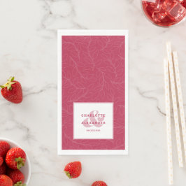 Moderne Hochzeitsmagenta Rote Braut & Groom Muster Serviette