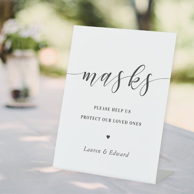 Moderne Hochzeitsmaske Brautparty Sockelschild (Von Creator hochgeladen)
