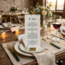 Moderne Hochzeitsmenü, Minimalistisches Menü, Eleg
